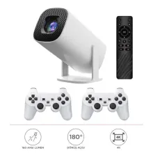 Max Mini Beyaz Taşınabilir Retro Video Konsolu Android Akıllı Projektör Projeksiyon P30