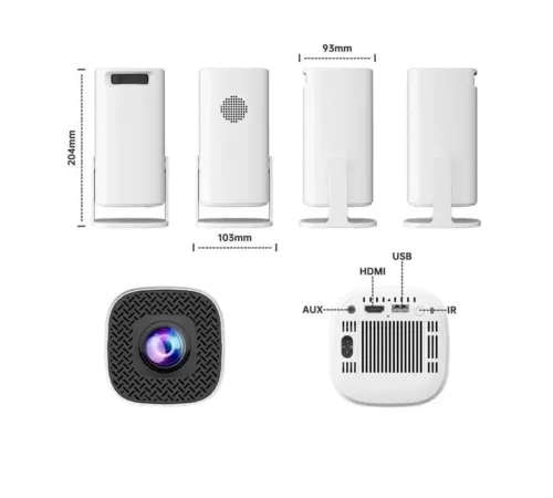 Max Mini Beyaz Taşınabilir Retro Video Konsolu Android Akıllı Projektör Projeksiyon P30