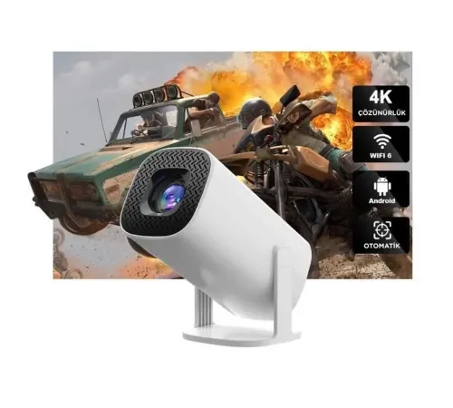 Max Mini Beyaz Taşınabilir Retro Video Konsolu Android Akıllı Projektör Projeksiyon P30