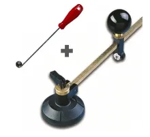 Menfez Açma Seti - Cam Kesme Pergeli 40 cm + Küre Cam Tokmağı