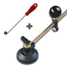 Menfez Açma Seti - Cam Kesme Pergeli 40 cm + Küre Cam Tokmağı