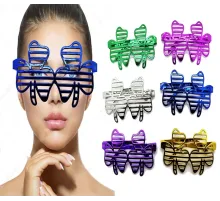 Metalize Ekstra Parlak Yaprak Panjur Parti Gözlüğü 6 Renk 6 Adet