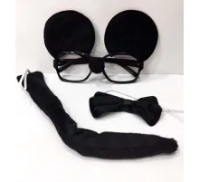 Mickey Mouse Gözlüğü Papyonu Kuyruğu Seti