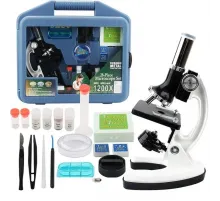 Mikroskop Taşınabilir Set 28 Parça Eğitim Mikroskop Kiti 300X 600X Ve 1200X Çocuklara