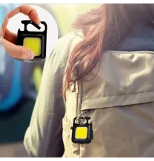 Mini 30 Ledli Mıknatıslı Anahtarlık Flash Kamp Lambası Askılı Kapak Açacaklı Şarjlı Fener