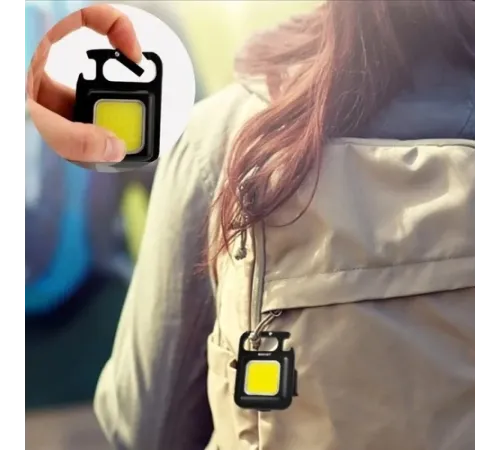 Mini 30 Ledli Mıknatıslı Anahtarlık Flash Kamp Lambası Askılı Kapak Açacaklı Şarjlı Fener