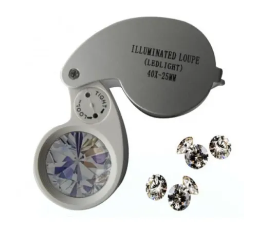 Mini 40X25Mm Takı Büyüteç Cep Büyüteç Teftiş Elmas Pullar Madeni Kontrol Lup Mg21011