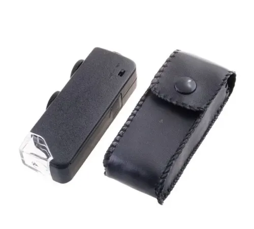 Mini 60X 100X Zoom Lens Odak Takı Led Cep Mikroskop Büyüteç