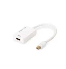 Mini DisplayPort (mini DP) <-> HDMI Adaptörü,  mini DP Erkek <-> HDMI Tip A Dişi, 0.20 metre, HDMI 2.0, aktif, CE, altın kaplama, beyaz renk<br>
DisplayPort Adapter Cable, mini DP - HDMI type A M/F, 0,2m, HDMI 2.0, active, CE, gold, whit