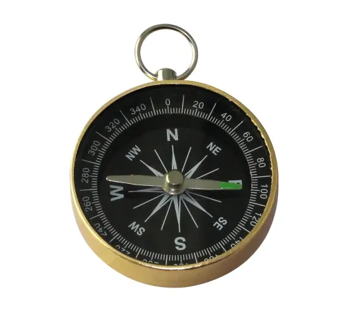 Mini Paslanmaz Alüminyum Pusula G44-2B Gold