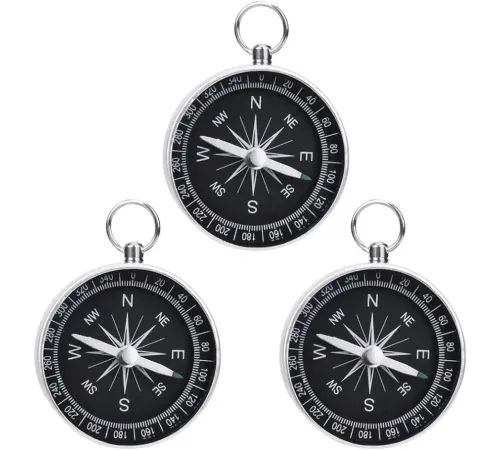 Mini Paslanmaz Alüminyum Pusula G44-2B Gümüş