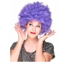 Mor Renk Kıvırcık Afro Bonus Peruk Parti Peruğu