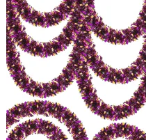 Mor Turuncu Renk 4 cm Genişlik Garland Çift Renk Sim Süs 180 cm