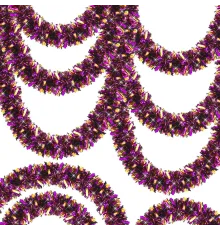 Mor Turuncu Renk 4 cm Genişlik Garland Çift Renk Sim Süs 180 cm