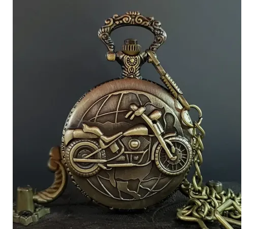 Motor Tasarımlı Köstekli Antika Saat