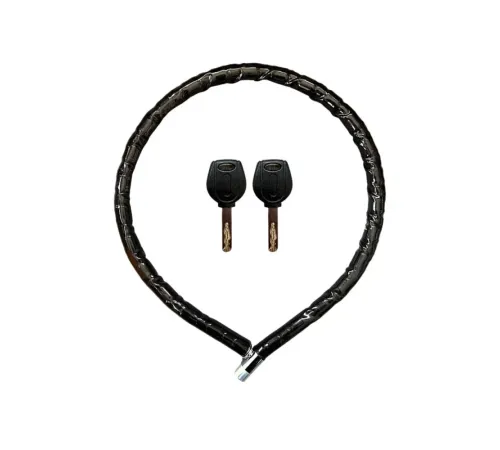 Motorsiklet Kilidi Anahtarlı Körüklü Siyah 120 Cm x 22 Mm YM-752