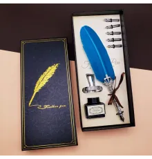 Mürekkepli Divit Hokka Kalem Seti Mavi