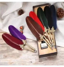 Mürekkepli Divit Kalem Ve Deri Defter