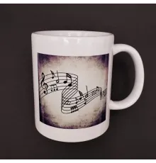 Müzik Notaları Tasarımlı Kupa Bardak