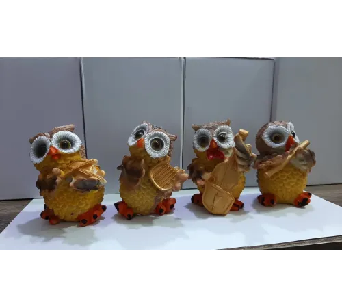 Müzisyen Baykuşlar Biblo 4'lü Set