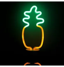 Neon Işıklı Ananas Masa Gece Lambası Pil+Usb
