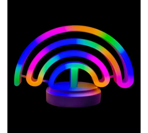 Neon Işıklı Gökkuşağı Masa Gece Lambası Pil ve Usb