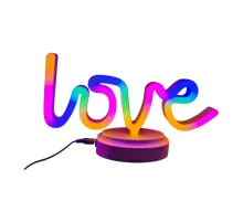 Neon Işıklı Love Yazılı Masa Gece Lambası Pil ve Usb