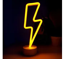 Neon Işıklı Şimşek Lamba USB ve Pilli