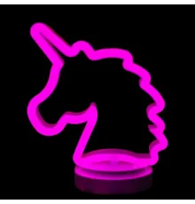 Neon Işıklı Unicorn Masa Gece Lambası Pil Usb