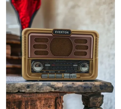 Nostaljik Görünümlü USB SD AUX Bluetooth Destekli Şarjlı Radyo RT-671