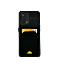 OPPO A74 KARTLIKLI SİLİKON KILIF SİYAH