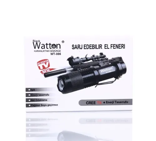 Orjinal 800 Lümen T6 Şarjlı EL Feneri Wt-086