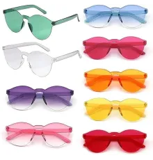 Oval Şekilli Çerçevesiz Parti Gözlüğü 6 Renk 6 Adet