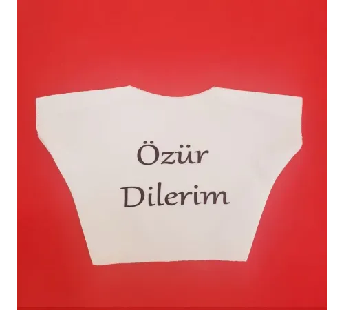 Özür Dilerim Yazılı Peluş Oyuncak Tişörtü