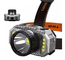 PeakStar PS-010 800 Lümen Zoomlu Şarj Göstergeli Cob LED Usb'li Şarjlı Kafa Lambası