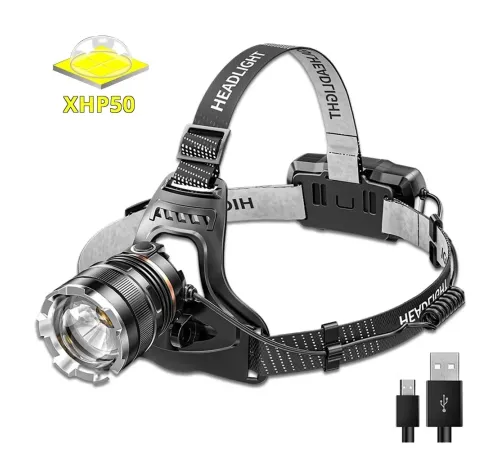 PeakStar PS-8002 Sensörlü Zoomlu Profesyonel Şarjlı Kafa Lambası