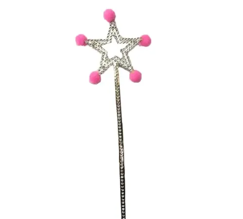 Pembe Ponponlu Yıldız Peri Asası 1 Adet