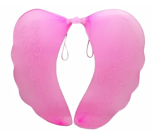 Pembe Renk Ortası Pembe Tüylü Tül Peri Kanadı 40x50 cm