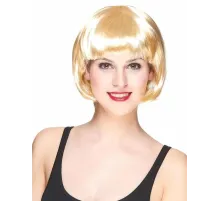 Platin Altın Dore Renk Küt Parti Peruğu Kısa Takma Peruk