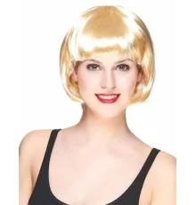 Platin Altın Dore Renk Küt Parti Peruğu Kısa Takma Peruk