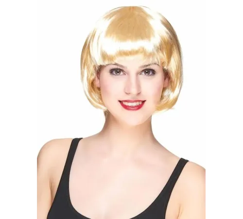 Platin Altın Dore Renk Küt Parti Peruğu Kısa Takma Peruk