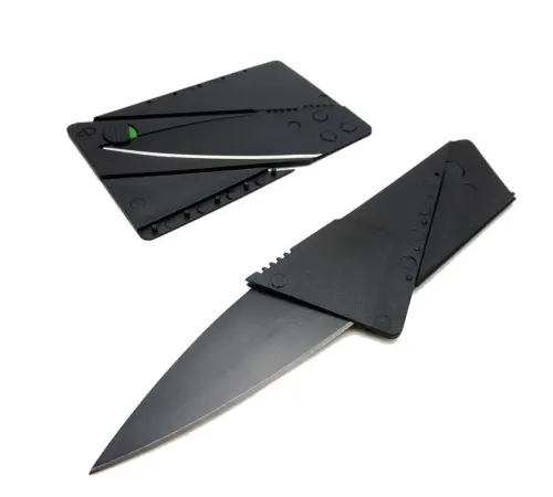 Portatif Katlanır Cüzdanda Taşınabilir Kredi Kartı Şeklinde Kamp Çakısı