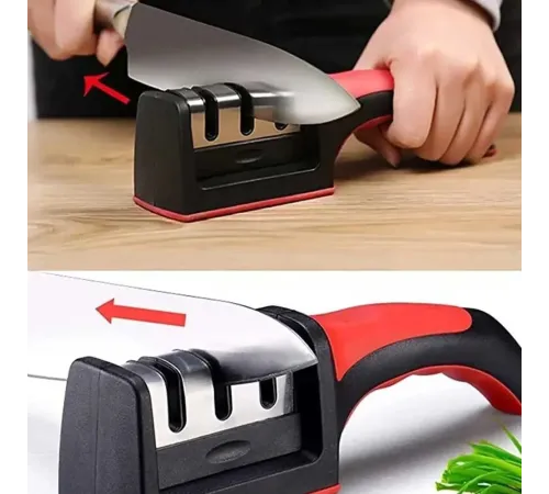 Profesyonel Bıçak Bileyici 3 Açılı Elmas Seramik Çelik Gövdeli El Bıçakları Bileme