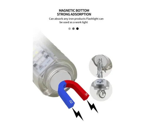 Profesyonel TG LED Güçlü 8 Modlu Type-C 1000 Lümen Polis Çakarlı Şarjlı El Feneri