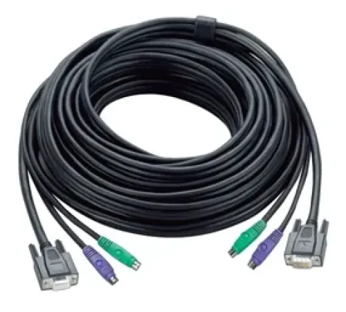 PS/2 KVM Kablosu, VGA Monitör 15 pin HDB Dişi, PS/2 Klavye 6 pin mini-DIN Erkek, PS/2 Mouse 6 pin mini-DIN Erkek <-> VGA Monitör 15 pin HDB Erkek, PS/2 Klavye 6 pin mini-DIN Erkek, PS/2 Mouse 6 pin mini-DIN Erkek, 10 metre