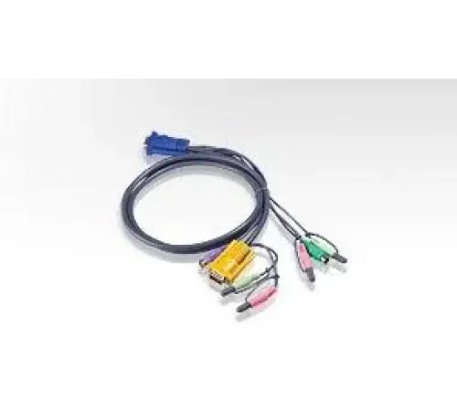 PS/2 KVM (Keyboard/Video Monitor/Mouse) Switch İçin Kablo, 5 metre, 1 x SPHD-15 Erkek, 2 x Audio yuvası <-> 1 x Monitör 15 pin HDB erkek, 1 x Klavye 6 pin Mini-Din erkek, 1 x Mouse 6 pin Mini-Din erkek, 2 x Audio yuvası