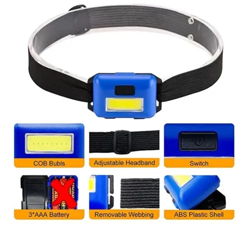 PS-T89 Mini Pilli COB LED 3 Mod Su Geçirmez Kafa Feneri Lambası