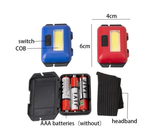 PS-T89 Mini Pilli COB LED 3 Mod Su Geçirmez Kafa Feneri Lambası