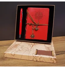 Pusula Tasarım Deri Defter Ve Dokunmatik Kalem Kırmızı