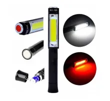 Q5 Pilli Mıknatıslı COB LED Çalışma Tamir Kırmızı Işık El Feneri